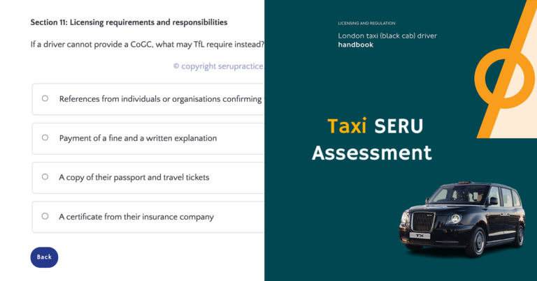Taxi (Black Cab) SERU Assessment 2026 – Full Guide