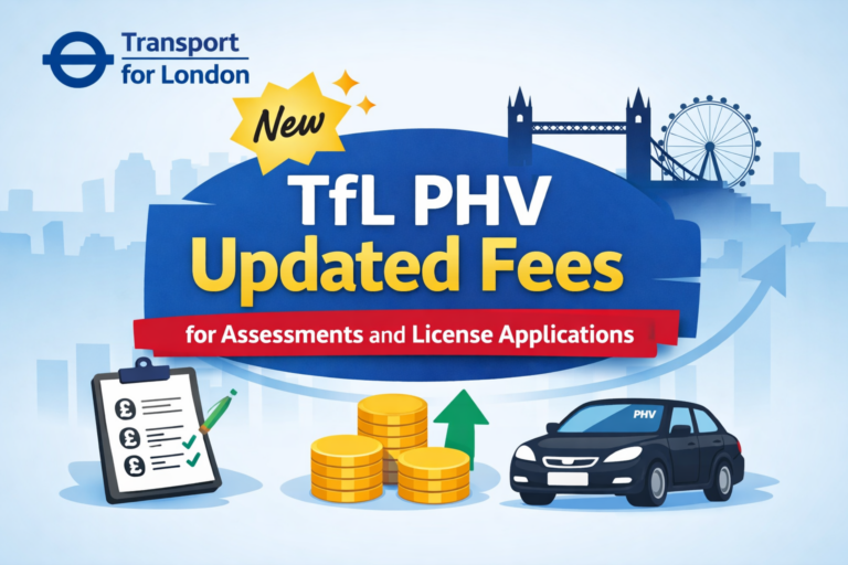 New TfL PHV Updated Fees for Assessments and License Applications